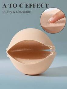 One 5cm Thick Invisible Bra/Breast Enhancement/Lifting, Adhesive Bra Suitable For Strapless Dresses, Enhances Cleavage, Lifts And Shapes Small Breasts, Strapless Bra, Evening Gown, Wedding Dress Super Lift Bra. - Multicolor - View 3