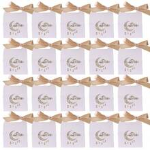 5/20 Pcs Golden Satin Bow Decoration, Paper Packaging For Candy And Small Gifts In Eid Celebrations Eid Mubarak Gift Boxes With Golden Patterned Crescent, Arabic Calligraphy & Hanging Lanterns - Carrying Box - View 15