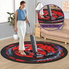 Tapete para silla para piso de madera dura baldosa protector de computadora de 47 pulgadas y silla de juegos alfombrilla antideslizante y fácil de limpiar lavable a máquina - Ciclismo circular - Ver 5