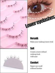 7 Pairs Cartoon Pointed Tail False Eyelashes, Transparent Stem Cat Ear Double Pointed Realistic Eyelashes, Korean/Japanese Style Cosplay Eyelashes - Cat Elf Eyelashes - View 4