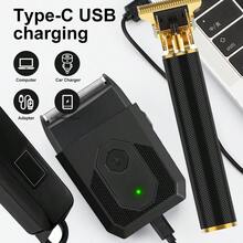 Bộ dụng cụ chăm sóc cá nhân 3 trong 1 dành cho nam giới, sạc điện, bao gồm máy cắt tóc, máy cạo râu và máy tỉa râu, bộ sản phẩm chăm sóc cá nhân chất lượng cao dành cho nam giới, sạc USB, màn hình hiển thị kỹ thuật số LED - Món quà Giáng sinh sang trọng. - màu đen - Xem 5