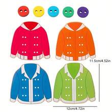 木制纽扣穿线板玩具，儿童益智认知穿线游戏，幼儿园精细动作技能训练工具，手眼协调婴儿活动中心 - 彩色 - 查看 10