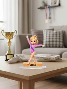 Personalized Acrylic Gymnastics Girl Figurine, Customizable With Name And 2026 Cute Cartoon Gymnast Doll, Meaningful Children's Achievement Commemorative Gift, Suitable For Daughter Or Young Athlete, Can Be Placed In Room, Desk, Or Bookshelf As Home Decor. Personalized Acrylic Gymnastics Girl Figurine, Customizable Gymnastics Acrylic Figurine.,Garden Decor - Multicolor 3 - View 12