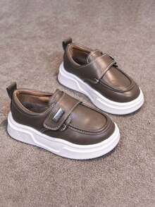 1双男女通用简约设计平底软底防滑休闲运动鞋，时尚百搭儿童步行鞋，适合所有季节 - 棕色 - 查看 6