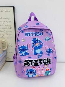 Official Stitch Character Printed Backpack - Bright Purple Fashion Everyday Backpack, Suitable For Travel And Daily Use - Large Capacity Commuter Backpack With Practical Front Pocket And Adjustable Shoulder Straps - Lilo & Stitch Themed Gear, Must-Have For Fans And Students - Multicolor - View 17