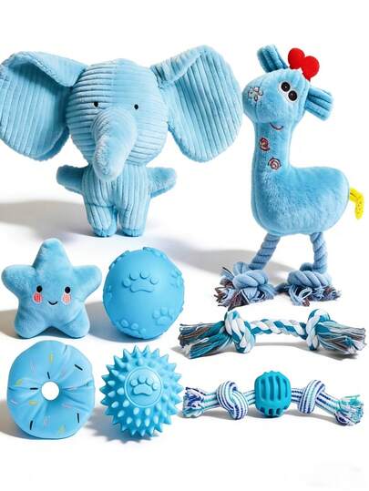 Set de 2/4 juguetes para mascotas, juguetes interactivos para perros con forma de animales lindos, pelotas de perro, juguetes de cuerda para perros, juguetes interactivos para aliviar el aburrimiento de los perros