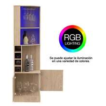 Mueble Bar Esquinero Con Almacén Para Botellas Y Copas 180cm - Multicolor - Ver 8