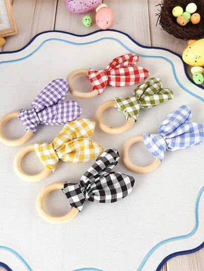 1/4 piezas Anillos de servilleta de madera con orejas de conejo estilo Pascua, Portaservilletas con huevos, para decoración de mesa de Pascua