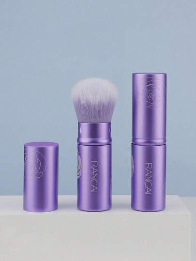 1 Pc Blush Brushes Set Portable Powder Brushes With Flat And Angled Top For Liquid Cream Cosmetics Travel, Round Powder Makeup Brush