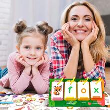 80张桌面卡片，图文组合桌面教育卡片，幼儿字母拼写教育卡片，亲子互动三维卡片，早教玩具 - 綠色 - 查看 5