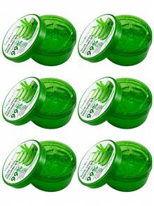 Set de 6 geles hidratantes áloe vera rostro y Body 300ml tratamiento suavidad antinflamatorio calmante hidratación profunda frescura reparación piel - Verde - Ver 5