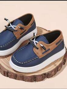 Kids' Simple Loafers Slip-On Shoes, Fashion Versatile Casual Comfortable Flat Shoes - Navy Blue - View 5