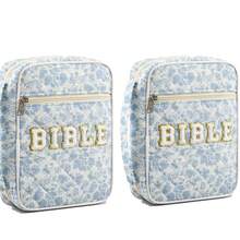女士圣经封套，大号圣经封套，带耐用提手，绗缝圣经手提袋，适合女孩圣经学习用品（仅含包，不含笔、笔记本和便签纸）