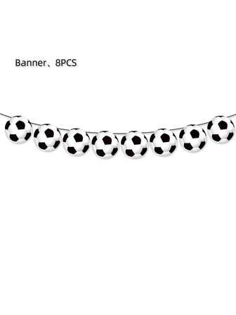 Soccer Party Decorations Pennant Banner, Sports Theme Triangle Garland, Paper Football Bunting, For Soccer Fans Supplies Birthday Baby Shower Classroom Home Outdoor Decor