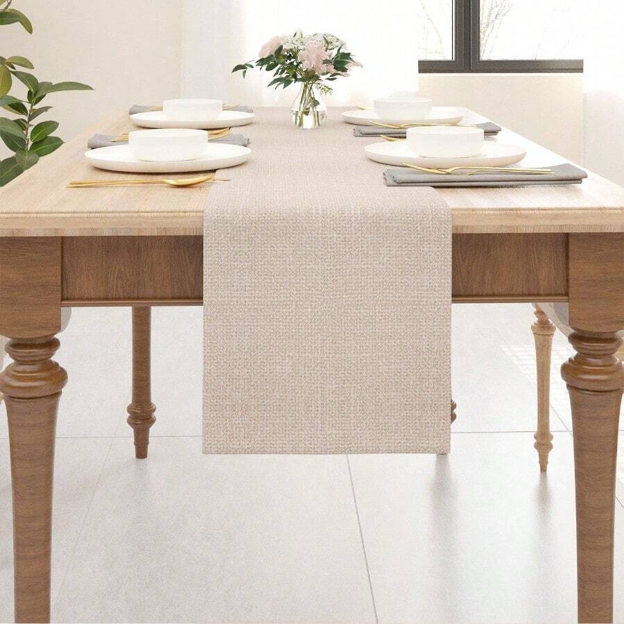 Camino de Mesa Suave y manteles Individuales Natural Linen Table Runner 12" x 108" - Linonatural - Ver 1