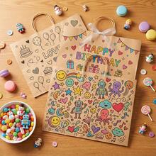 Tomnk 60/110pcs 16x6x12 Inch Large Paper Bags With Handles, Kraft Brown Paper Gift Bags For Business, Merchandise, Gifts, Shopping, Retail Stores, Birthday Party, Mother's Day Gift Bags - 彩色 - 查看 9