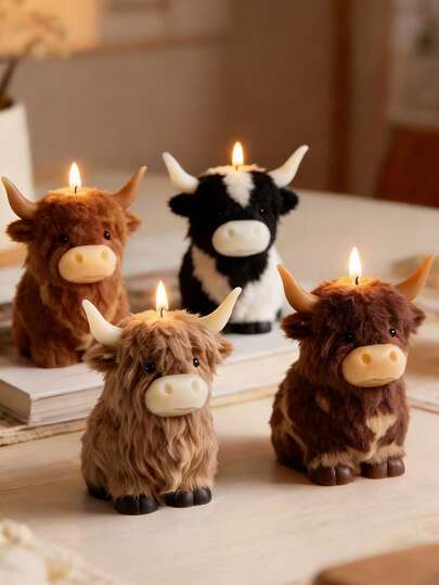 1pc Delicate Unique Highland Cow Candle Silicone Mold - Heat-Resistant/Easy Clean For Candle/Resin, Car/Home Decor Gifts/Thanksgiving/Kids' Day Gifts