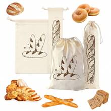 2pcs Reusable Bread Bag, Rectangle Storage Pouch For Artisan Bread, Unbleached Homemade Bread Keeper, Reusable Produce Bag, Food Storage Bag - - - View 1
