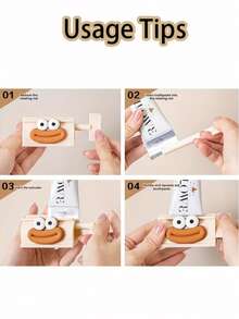 【热门之选】易挤牙膏器 - 可爱宽口设计，手动浴室配件，轻松挤出牙膏，减少浪费。也是很棒的派对礼物。家居用品，浴室小工具。 - 彩色 - 查看 6
