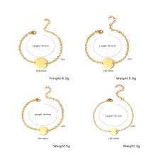 Customized Engraved Bracelet, Customized Based On User Provided Image, Double Hole Round Disc Stainless Steel Bracelet, Laser Engraved, Suitable For Girl, Cuban Link Chain Jewelry Gift, Suitable For Casual Or Special Occasions - Style 7 - View 4