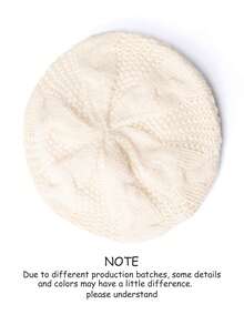 1pc Women's Solid Color Knitted Warm Beanie Hat, Fashion Casual Everyday Beret, Autumn/Winter - Berets - View 16