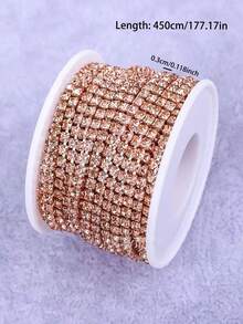 177.17/359.84 Inch Length, 2/3mm Width Sewing Glass Rhinestone Chain For Clothing Accessories, Bag And Shoe Home Decoration DIY - Multicolor - View 14
