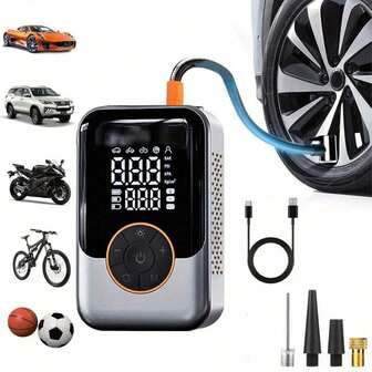 SUITU Bärbar däckpump, luftkompressor, snabbare sladdlös cykelpump, miniluftkompressor + gratis 3M strömkabel för bil, 150PSI bärbar luftpump med digital tryckmätare, 7,4V 1500Mah bärbar laddare. Mini elektrisk luftkompressor, luftkompressor för bil, bärbar luftkompressor, bildäckpump - biltillbehör