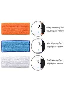 3pcs Ultra-Fine Fiber Flat Mop Pads, Durable, Wet & Dry Use, Suitable For Kitchen, Bathroom, Hardwood, Laminate Floors Dusting, Home Cleaning Supplies - Multicolor - View 3