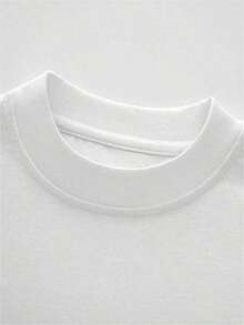 Double-Sided Digital Flame Face Printed-Shirt With  Motif Breathable-Shirt |   Avant-Garde Casual Wear 1Pcs Casual Soft Short Sleeve% Cotton 220gsm - 白3 - 查看 2