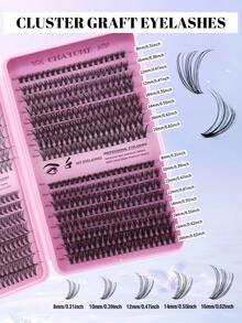 Kit de extensão de cílios postiços DIY com 640 unidades, aplicação fio a fio, curvatura D, 8-16mm, cílios postiços à prova d'água 10D+20D+30D+40D/50D+60D+80D+100D, cola para cílios, pincel de ponta única e pinça, material hipoalergênico, aumenta o olhar, fácil de criar maquiagem natural para os olhos, ideal para iniciantes. - Rosa - Ver 7
