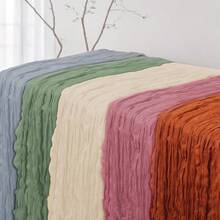 YAYUSI Camino de MesaPaquete de 6 Caminos de Mesa de Gasa de 10 pies Mantel de Boda Rústico Bohemio Tela de Queso Rústico Transparente para Bodas Despedida de Soltera Cumpleaños Azul Claro 6PCS - AzulClaro - Ver 5