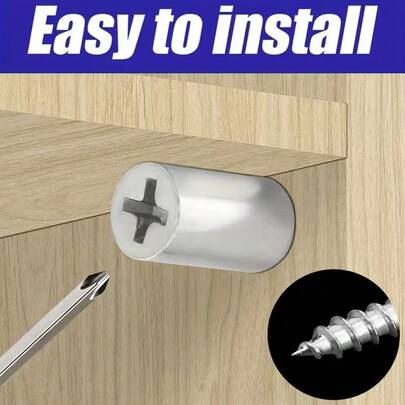 1 Set No-Drill Cross/Straight Shelf Pins, Self-Tapping Adjustable, Furniture Shelf Support Fixing Screws, Shelf Bracket Accessories, Suitable For Home Decoration, Cabinet Installation, Bookshelf Assembly, Wardrobe Shelf Reinforcement