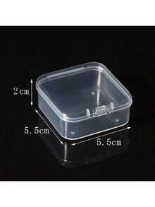 6pcs New Square Transparent Plastic Boxes, Small Items Stationery Jewelry Storage Boxes With Lid, Sealed Dustproof Plastic Containers - Clear - View 3