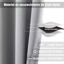 Cortinas Blackout Premium, 2 Paneles de 264 x 214 cm - Privacidad, Confort y Control de Luz ()(Perla) - Multicolor - Ver 6