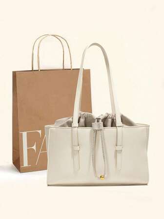 Klasyczna torba na ramię Clown w jednolitym kolorze, z wodoodpornego materiału PU, z dwoma uchwytami, zapięciem na sznurek, portfel damski na ramię, elegancka torba biznesowa do pracy, modna torba damska w stylu retro, odpowiednia do podróży, zakupów, dojazdów do pracy i wycieczek