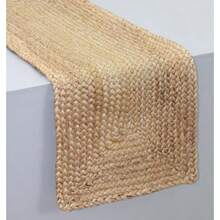 Cotton Craft - 100% Jute- Reversible Jute Braided Table Runner - Natural - 13 x 36 Inch - Hand Woven Rectangular Plain - Spot Clean Only. - natural - Ver 1