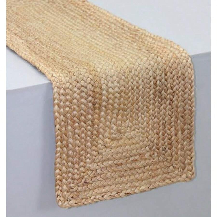 Cotton Craft - 100% Jute- Reversible Jute Braided Table Runner - Natural - 13 x 36 Inch - Hand Woven Rectangular Plain - Spot Clean Only. - natural - Ver 1