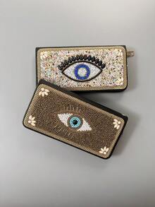 Ví dài phong cách Bohemian Mysterious Eye, ví cầm tay cỡ lớn dành cho nữ, có ngăn đựng tiền giấy, tiền xu và thẻ, có thể đựng điện thoại, tiền xu, thẻ ngân hàng, ví đựng tài liệu. - Nhiều màu - Xem 2