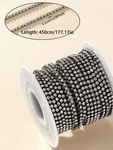 177.17/359.84 Inch Length, 2/3mm Width Sewing Glass Rhinestone Chain For Clothing Accessories, Bag And Shoe Home Decoration DIY - Multicolor - View 47