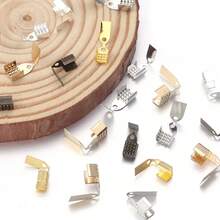 Pacote com 100 unidades de fechos tipo cabeça de cobra (clipes de língua) para cordões de couro, conectores de extremidade para pulseiras e colares, materiais para confecção de bijuterias DIY.