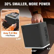 Hepway Portable Power Station 600W Peak, Solar Generator (288Wh/90000mAh) LiFePO4 Battery Solar Power Bank With 5 Ultra-Bright LED Light Modes & 3-Ways To Charge, Lightweight 7.4 Lbs Large Capacity QC3.0 PD 100W 8 Ports Fast Charging Power Station With 2x300W AC Outlets For Outdoor Drone Camping Fishing RV Travel And Home Emergency CPAP Backup Power Charger(Gray, Solar Panel Not Included, US Plug) - 查看 2