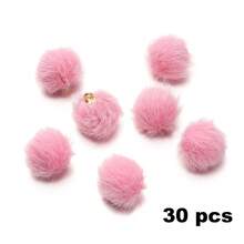30个16毫米多色毛绒球吊坠，可用于DIY耳环、珠宝制作、汽车装饰和手机链配件 - 彩色 - 查看 18