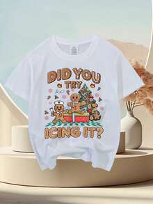 Divertida camiseta navideña '¿Has probado el glaseado?' con patrón de enfermera de jengibre - diseño retro de vacaciones con dulces y glaseado, camiseta de cuello redondo suave para niños y niñas, adecuada para ropa casual y atuendos de navideña en todas las estaciones (talla 2T-16), camiseta de jengibre navideña, camiseta para niños, camiseta para adolescentes, camiseta con patrón de jengibre, camiseta, camiseta para niños, camiseta antigua, camiseta del primer día de clases para niños, camiseta con patrón de jengibre para niños, camiseta de Acción de Gracias para niños, camiseta con patrón de jengibre para niñas, camiseta cristiana para niños, camiseta para niños pequeños - Blanco - Ver 7