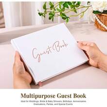 Elegant Wedding Guest Book U2013 White Sign In Book With Pages, Blank Lined Guestbook Weddings, Shower, Birthday Party - ban đầu - Xem 8