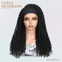 GCE21170 合成卷发假发，带弹性头带 - 黑色 - 查看 4