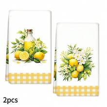2/4 Piezas Paños de cocina con estampado de limón, toallas modernas de microfibra súper absorbentes, toallas de té para cocinar y hornear, paños de limpieza, toallas de mano, toallas de té, ultra suaves y altamente absorbentes, decoración de cocina, regalos para vecinos, madres, cumpleaños, regalos de inauguración de la casa para amigos, artículos esenciales de cocina, necesidades diarias - Multicolor - Ver 12