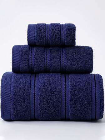 1 pieza/3 piezas Toalla de baño de algodón de unicolor y rayas minimalista moderna | Súper suave, altamente absorbente, toalla de sauna de secado rápido, sin pelusa, ligera de 34x75cm / 70x140cm Toalla de baño / 34x34cm Toalla de cara disponible, caja de regalo para invitados, accesorio de baño duradero, regalo de pareja