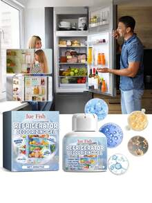Refrigerator Deodorizer & Purifier Gel, Indoor Fridge Odor Eliminator, Freshness Preserver, Odor Cleaning