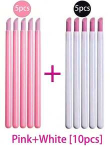 12件套石英陶瓷美甲抛光雕刻笔套装，45度去茧去皮器，指甲油，指甲锉，光滑磨石，天然美甲凝胶套装 - 彩色 - 查看 21