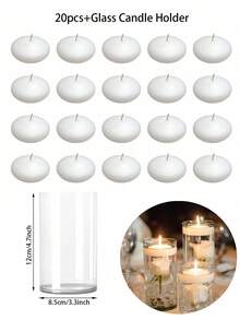 10pcs Floating Ivory White Smokeless Paraffin Wax Candles For Wedding Centerpieces On Dining Table, Swimming Pool And Special Occasions,Room Decor,Gifts Birthday Graduation - Ivory White - View 15
